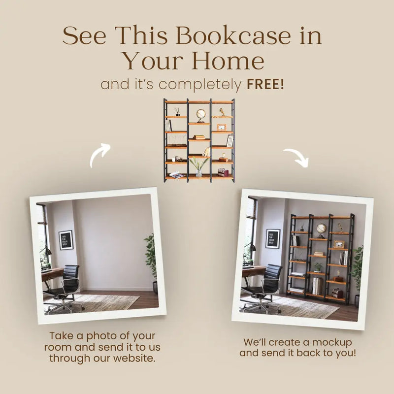 Portland Room Divider Bookcase | Solid Wood Wide Design