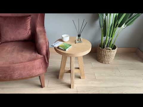 Amber Round Farmhouse Side Table