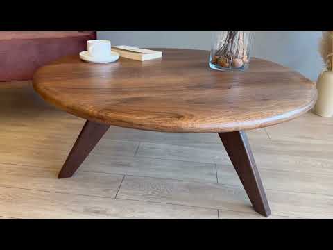 Petra Wood Round Coffee Table | Mid Century Modern Design