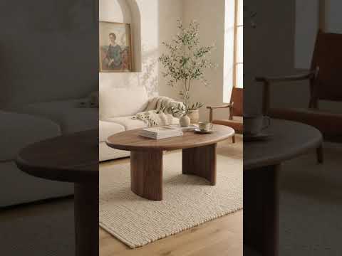 Soren Oval Walnut Coffee Table | Sculptural Scandinavian Modern Design