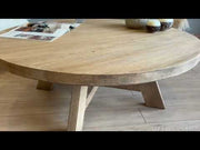 Amber Solid Pine Wood Round Coffee Table
