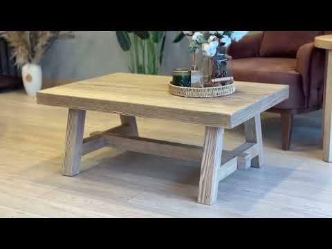 Harman Solid Wood Coffee Table – Rustic Rectangular Design