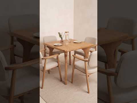 Sidney Square Dining Table Solid Oak Wood – Mid-Century Modern Design