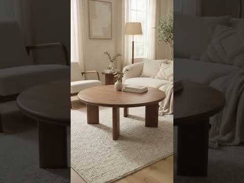 Liva Round Walnut Coffee Table | Scandinavian Modern Design