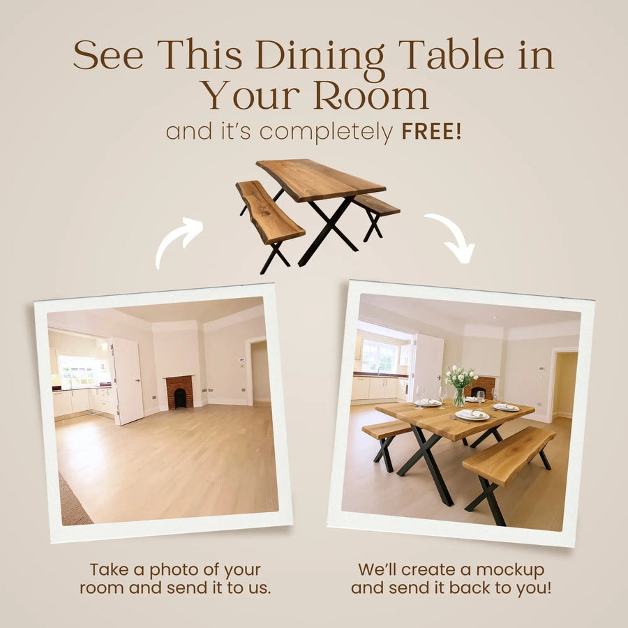 Denton Walnut Dining Room Table | Live Edge Farmhouse Design Mozilya
