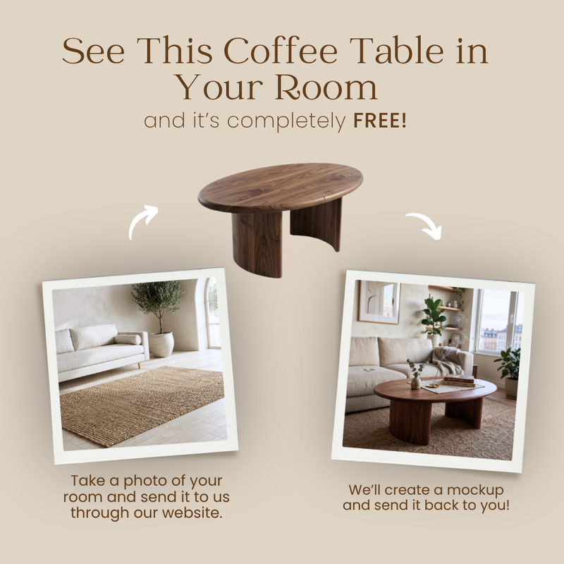 Soren Oval Walnut Coffee Table | Sculptural Scandinavian Modern Design