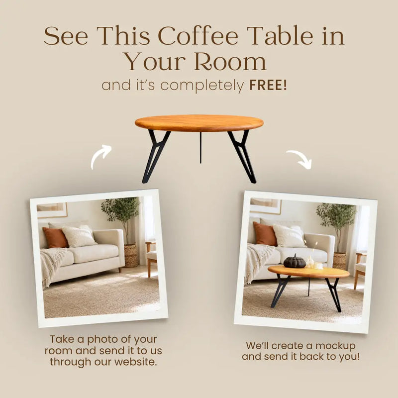 Spark Solid Pine Wood Round Coffee Table