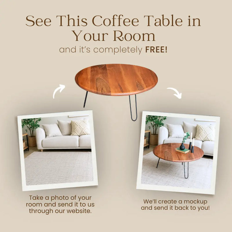 Spark Solid Walnut Wood Round Coffee Table