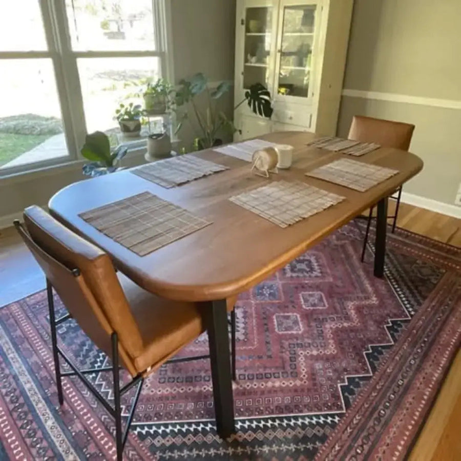 Toledo Wooden Dining Table | Walnut Mid Century Design Mozilya