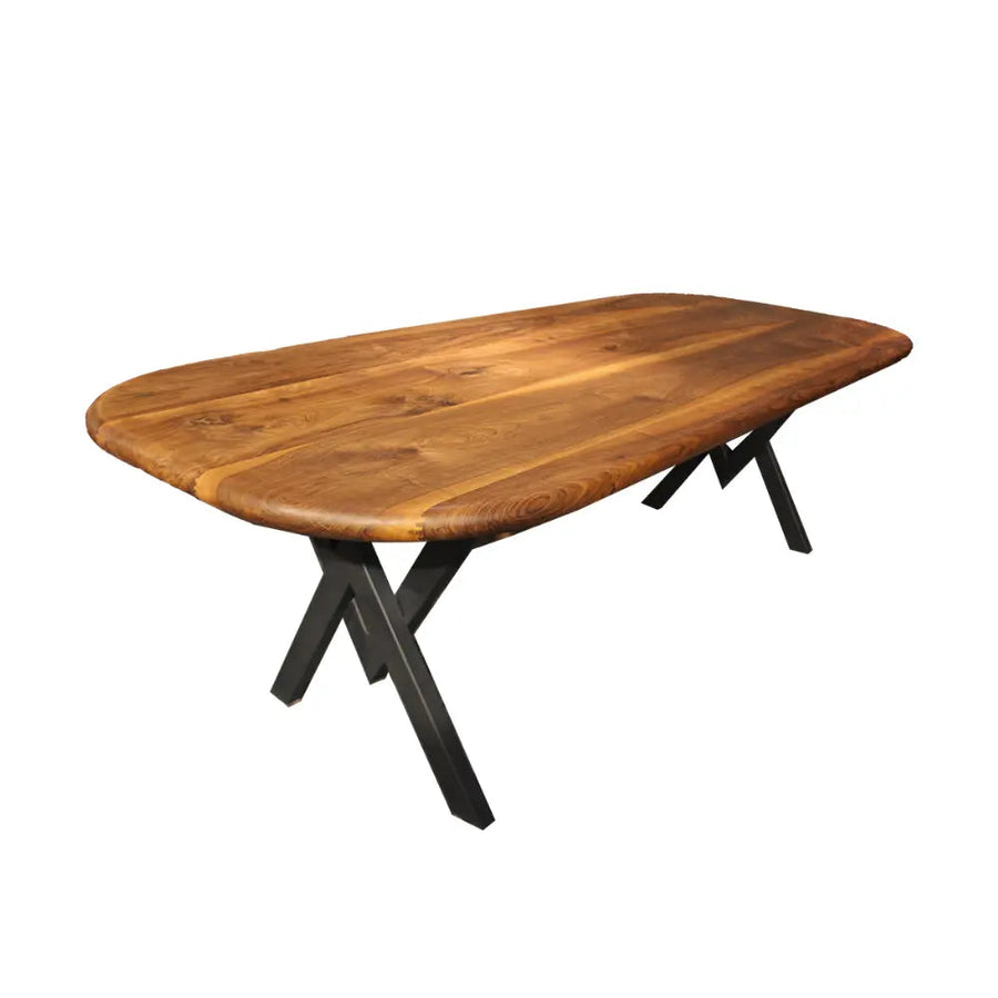 Toledo Wooden Dining Table | Walnut Mid Century Design Mozilya