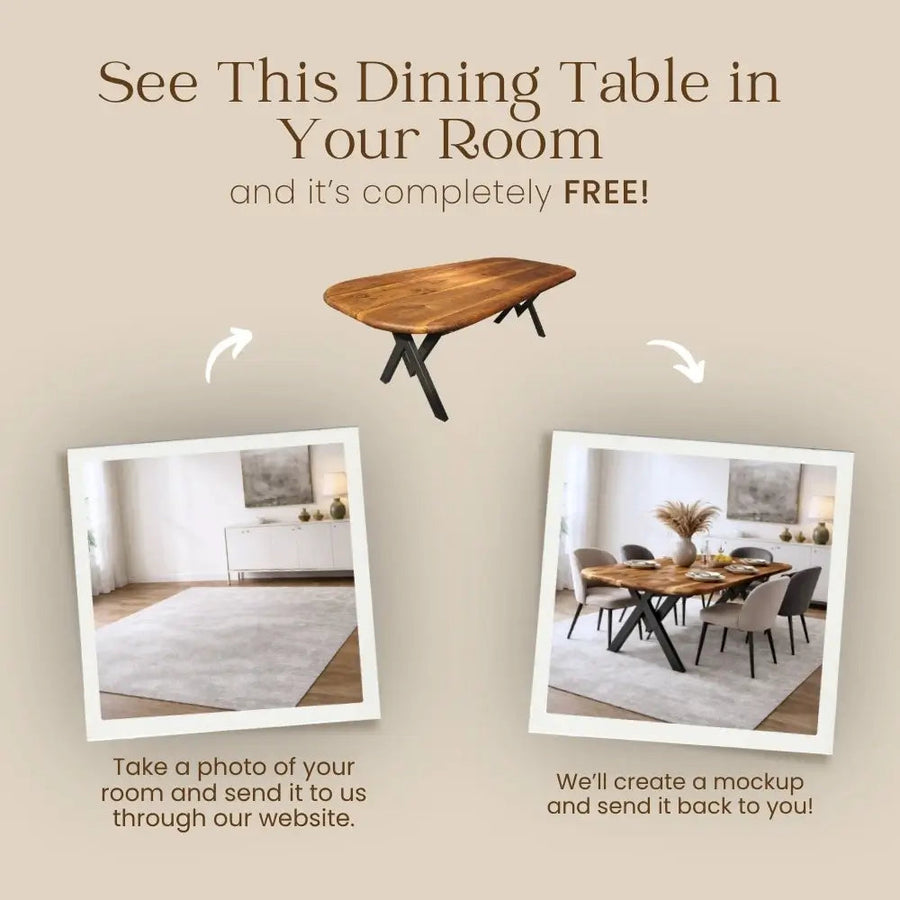 Toledo Wooden Dining Table | Walnut Mid Century Design Mozilya