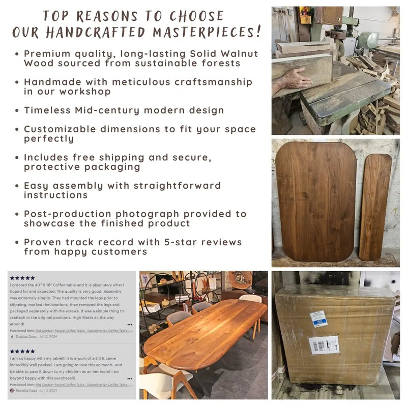 Toledo Wooden Dining Table | Walnut Mid Century Design