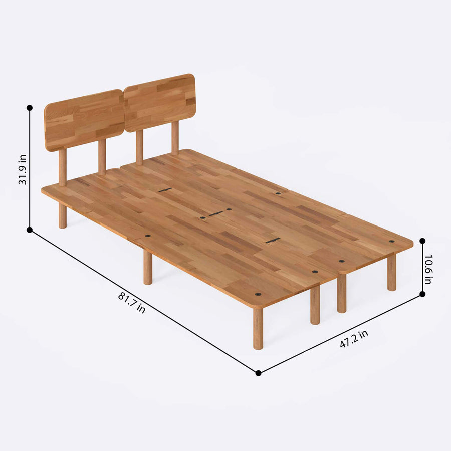 Beverly Hills Solid Beech Wood Single Bed Frame | Scandinavian Platform Bed Demontha