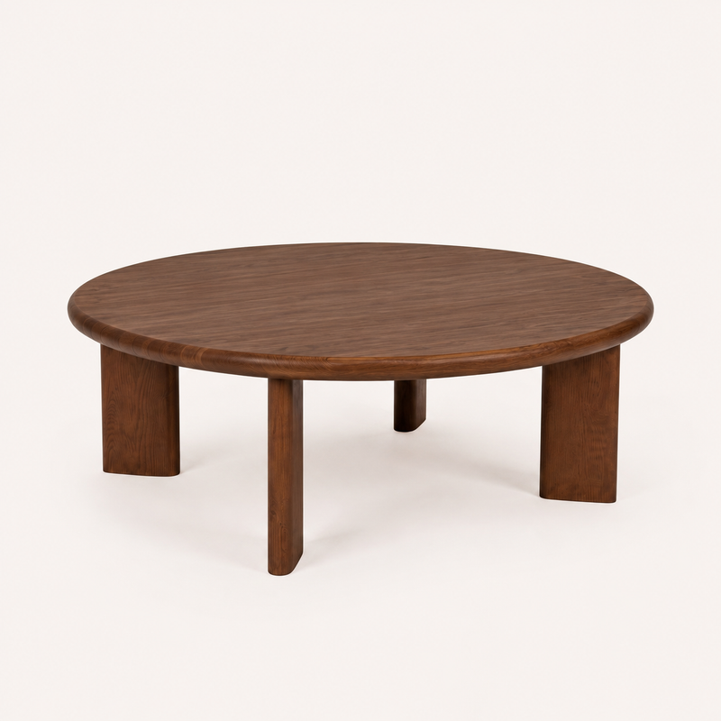 Liva Round Walnut Coffee Table | Scandinavian Modern Design