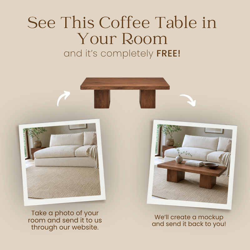 Wilder Rectangular Coffee Table – Walnut/Oak Solid Wood Minimal Block Design