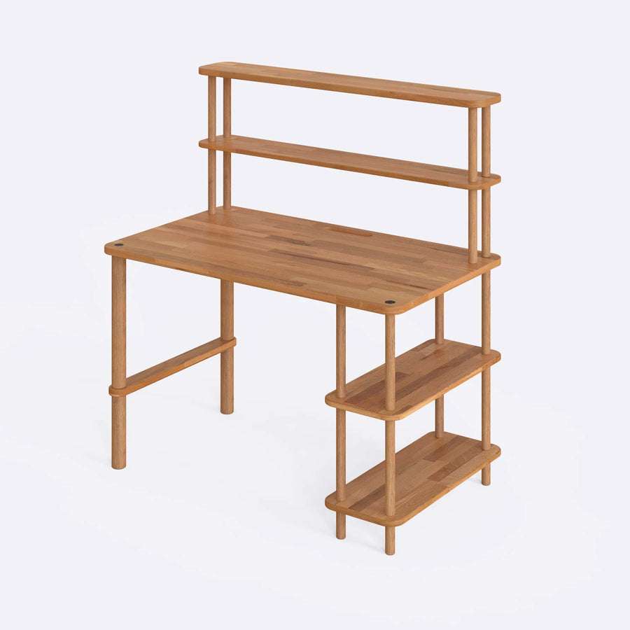 Jasper Beech Solid Wood Minimalist Study Desk Demontha