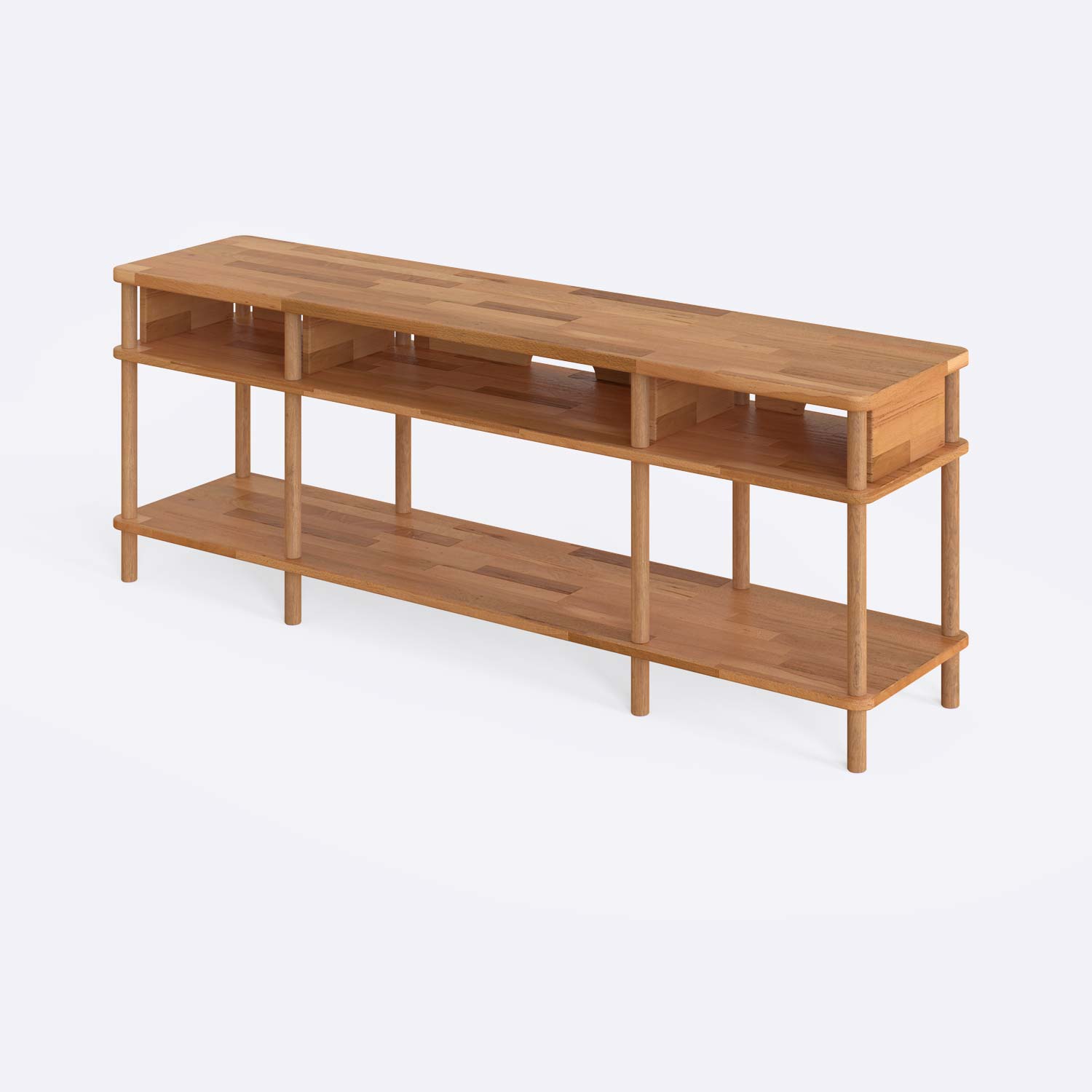 Beverly Hills Solid Beech Wood TV Stand | Modern Low Profile Media