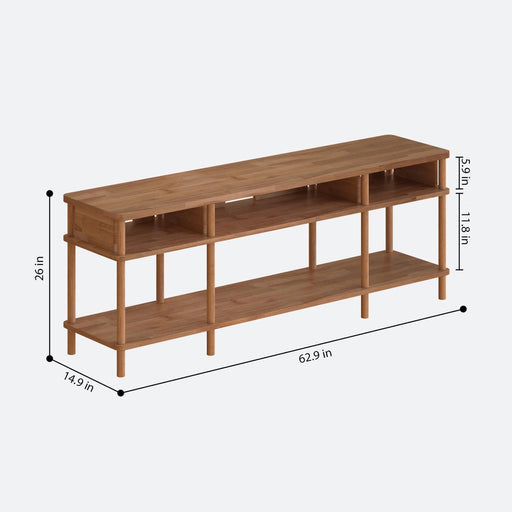 Beverly Hills Solid Beech Wood TV Stand | Modern Low Profile Media Console Demontha