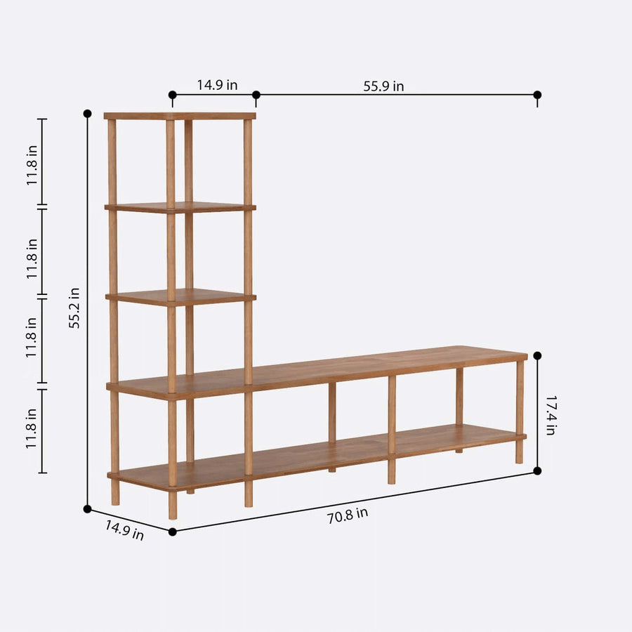 Austin Solid Beech Wood TV Stand | Modern Storage TV Unit Demontha