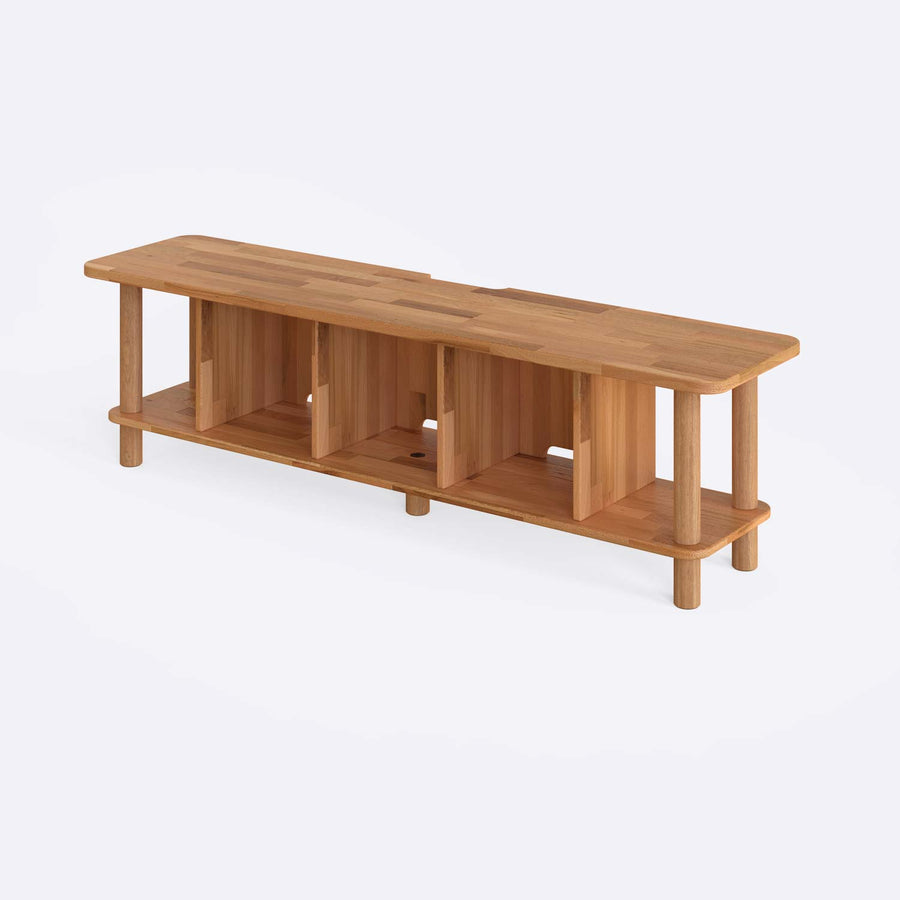 Potter Solid Beech Wood TV Stand | Modern Low Profile Media Console Demontha