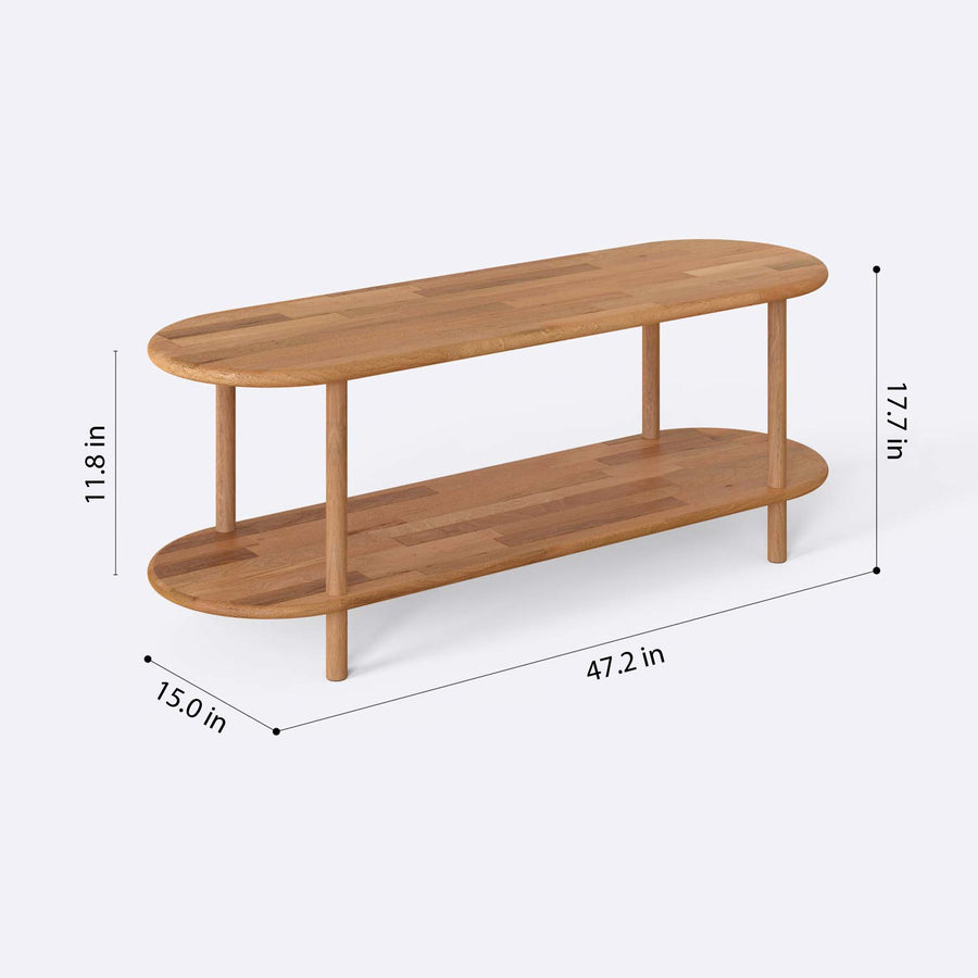 Malibu Solid Beech Wood TV Unit | Modern Low Profile Media Console Demontha