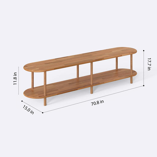 Malibu Solid Beech Wood TV Unit | Modern Low Profile Media Console Demontha