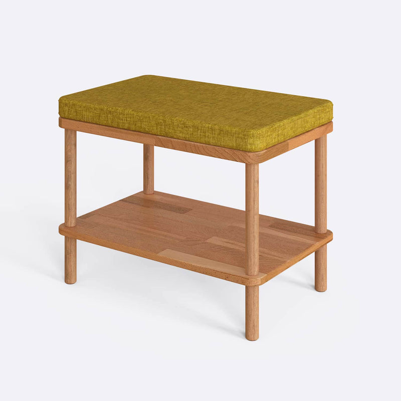 Queens Beech Wood & Linen Bench