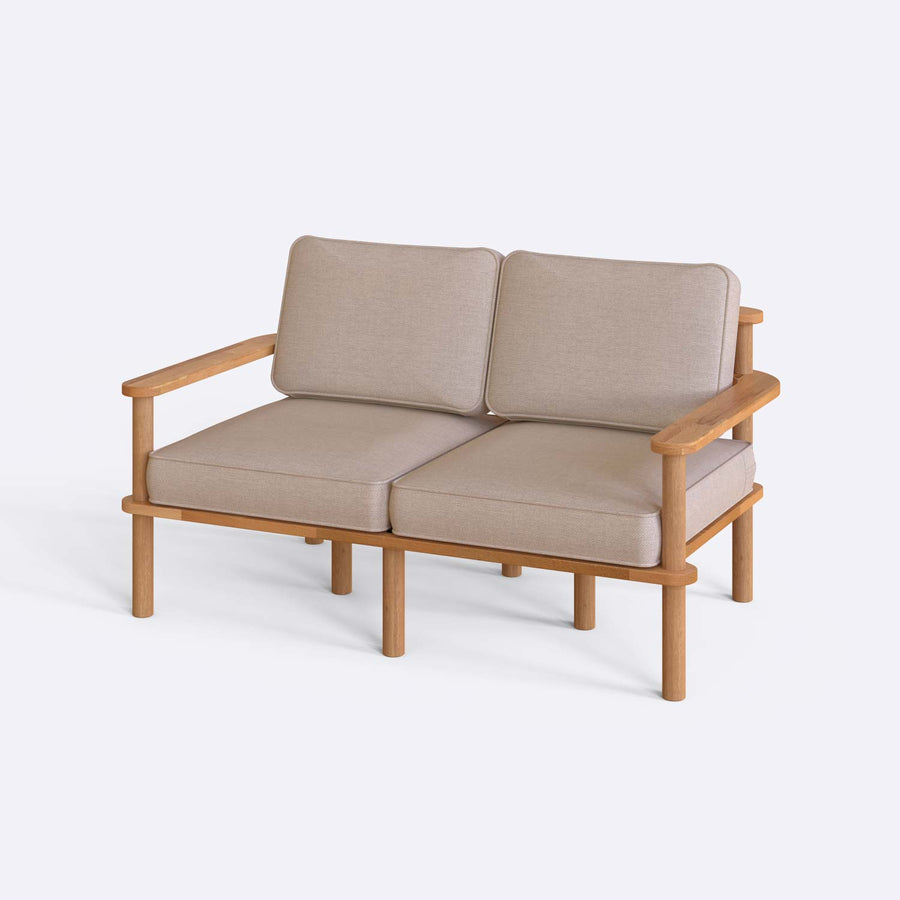 Brooklyn Solid Beech Wood Sofa | Modern Upholstered Wooden Loveseat Demontha