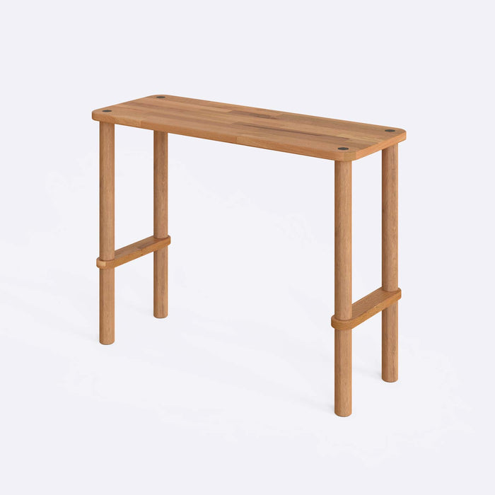 Close-up of the table's finely crafted wooden surface, highlighting its smooth finish and natural grain details.