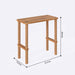 Side view of the console table, displaying its narrow profile and sturdy legs, perfect for small spaces.