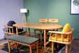 Dining area with the table highlighting its functionality and space-saving design