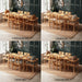 Beverly Hills oval dining table set styled in a modern dining room, with minimalist decor and elegant lighting accentuating the set.