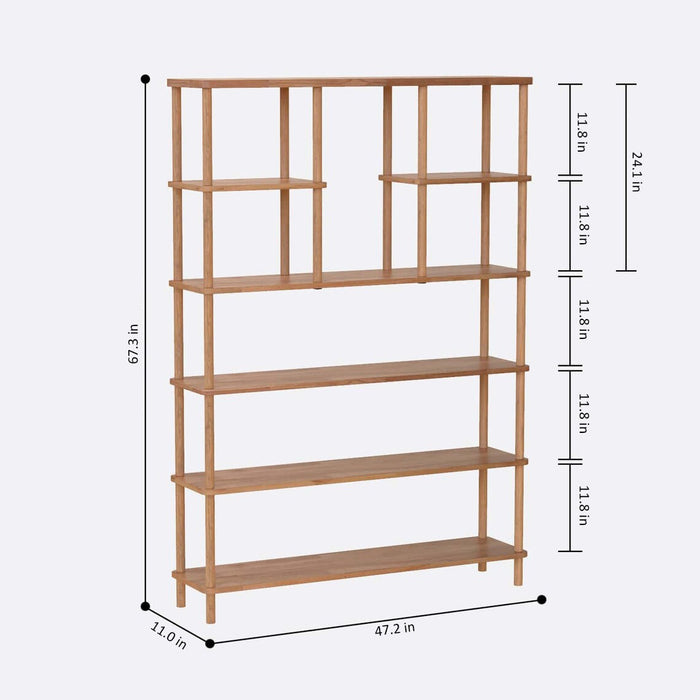The bookcase placed in an interior setting, blending seamlessly with modern decor.