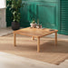 Front view of the Brooklyn Square Coffee Table, showcasing its smooth beech wood surface and minimalist square design.