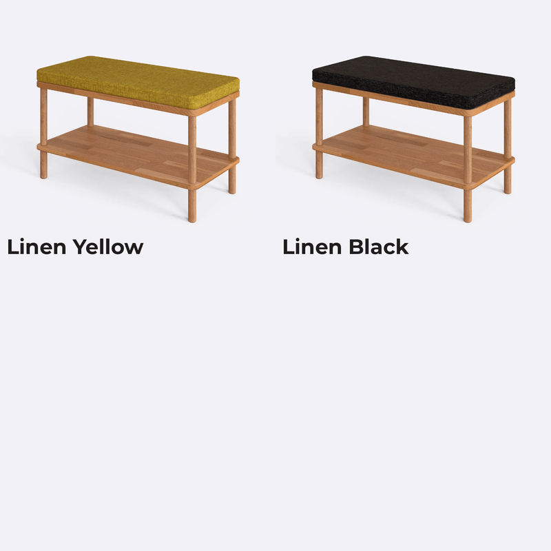 Queens Beech Wood & Linen Bench