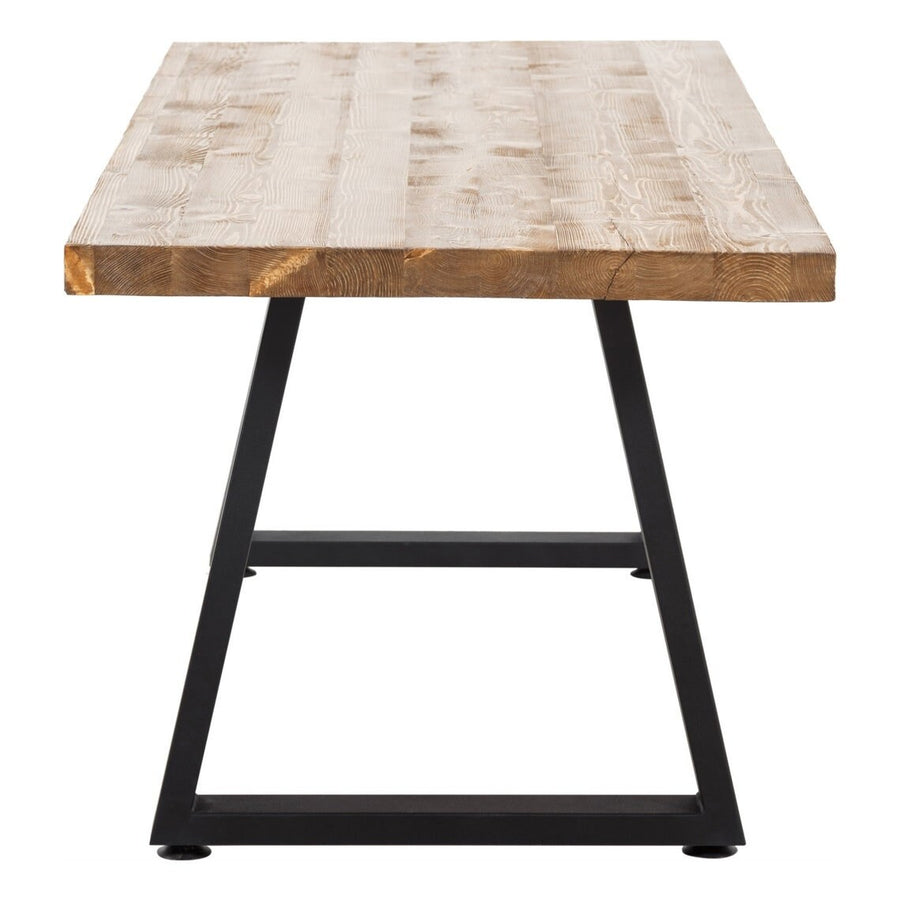 Close-up of the customizable wood finish options for the Table.