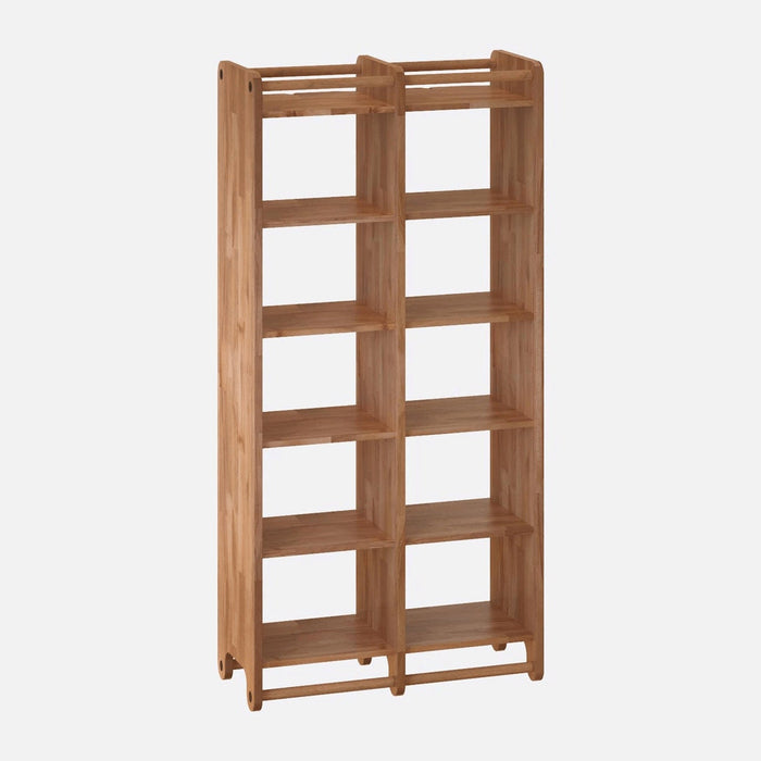 Side angle of the Compton Storage Bookcase highlighting its durable craftsmanship and sleek lines.