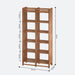 Close-up of the solid wood grain texture on the Compton Storage Bookcase shelves.