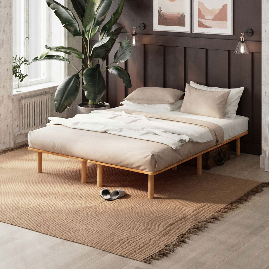 Soho Solid Beech Wood Bed Frame | Scandinavian Platform Bed Demontha