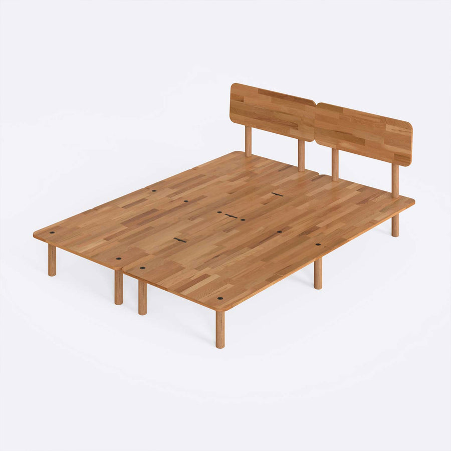 Beverly Hills Solid Beech Wood Bed Frame | Scandinavian Platform Bed Demontha