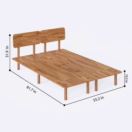 Beverly Hills Solid Beech Wood Bed Frame | Scandinavian Platform Bed Demontha