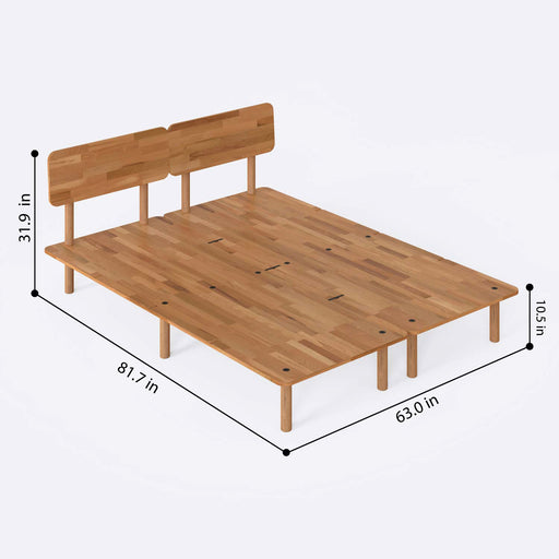 Beverly Hills Solid Beech Wood Bed Frame | Scandinavian Platform Bed Demontha