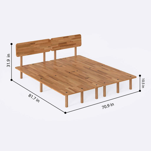 Beverly Hills Solid Beech Wood Bed Frame | Scandinavian Platform Bed Demontha