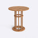 Side view of the Grant Dining Table showcasing the sturdy wood legs and simple round design.