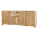 A beautifully crafted Helena solid pine wood sideboard with natural wood grain, offering ample storage space.