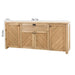 Interior storage space of the buffet with adjustable shelves for versatile organization.