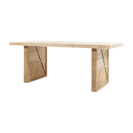 Close-up of the rustic dining room table’s sturdy pinewood construction, highlighting the texture and craftsmanship.