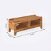 Close-up of the wooden surface, emphasizing the rich texture and natural grain of the beech wood used in this modern TV stand.