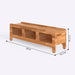 Full view of the TV stand in a living room setting, highlighting its stylish, contemporary look that complements any décor.