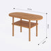 A top-down view of the Kennard coffee table, showing the simple yet functional design with a light wood finish.